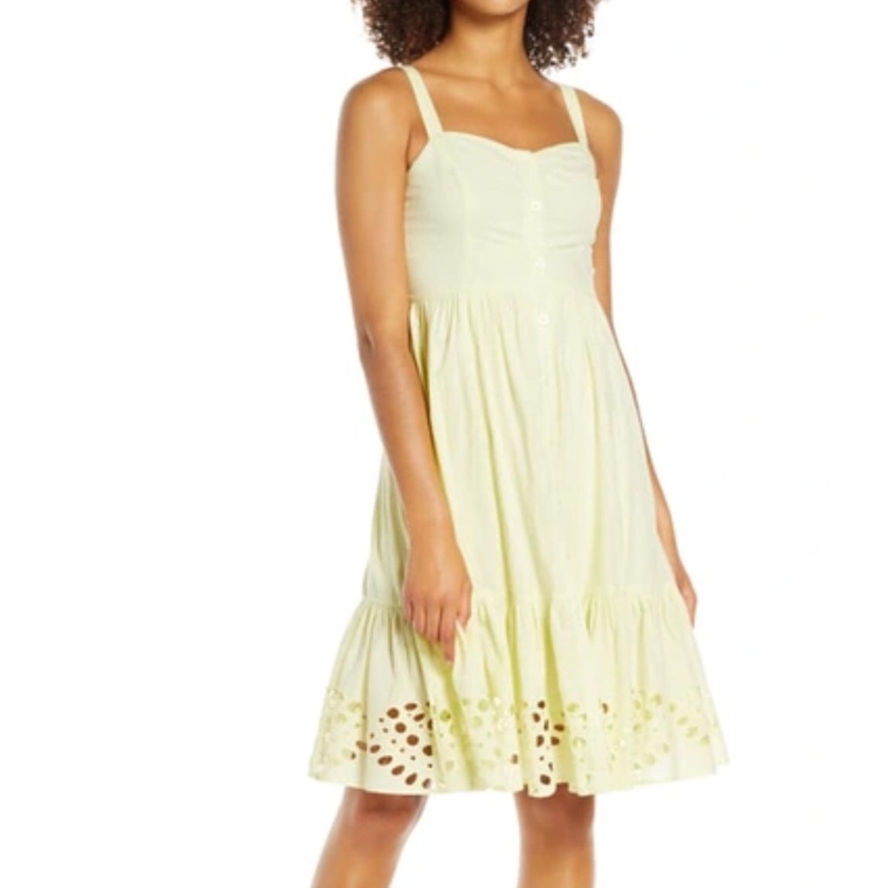 FRENCH CONNECTION YELLOW MIDI DRESS SIZE 4 NWT
